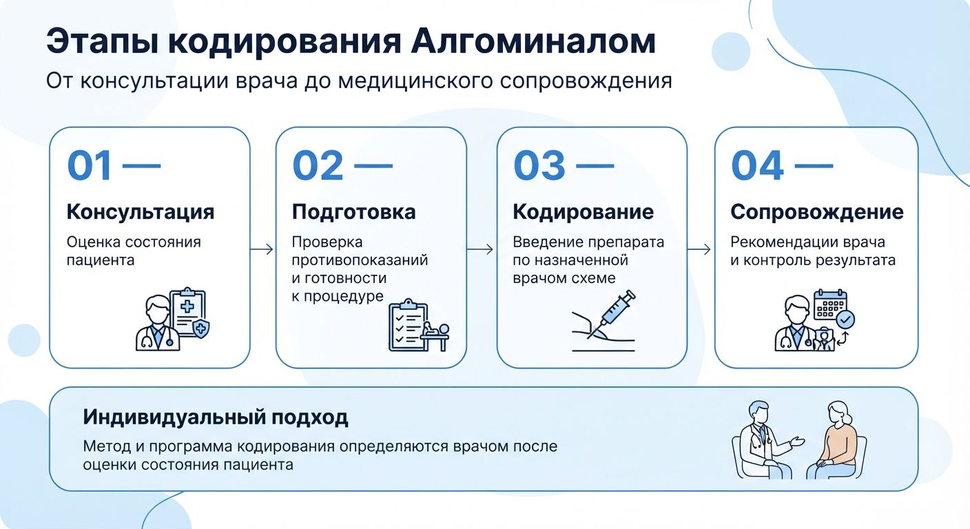 Кодирование препаратом «Алгоминал» в Лисичанске инфографика